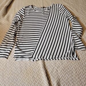 Loft Stripe Black and White 3/4 Sleeve Size Small